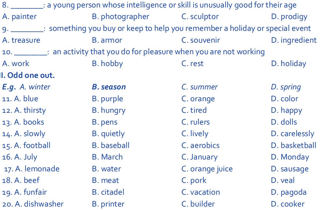 Đề thi tiếng Anh vào lớp 6 trường Archimedes có đáp án