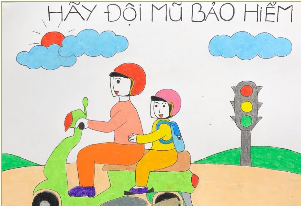 Vẽ tranh tuyên truyền an toàn giao thông 2022