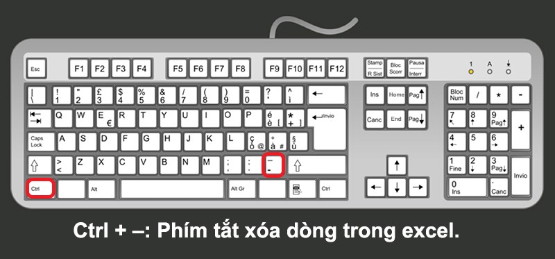 Các phím tắt trong Excel