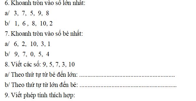 Bài tập Tết lớp 1 dành cho học sinh