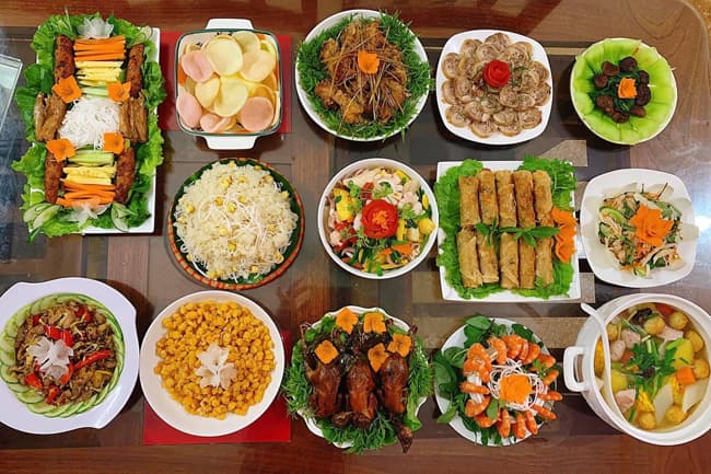 Mâm cúng giao thừa ở miền Bắc