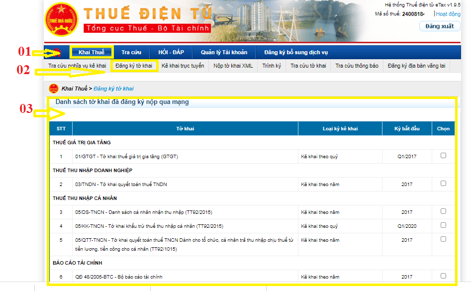 Cách lập tờ khai thuế môn bài