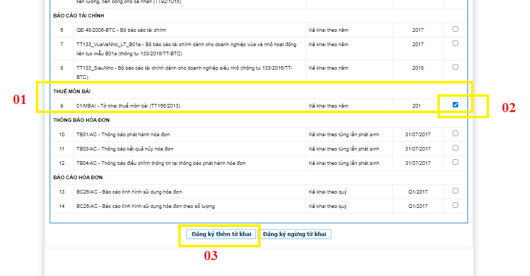 Cách lập tờ khai lệ phí môn bài 2022 trên trang thuế điện tử