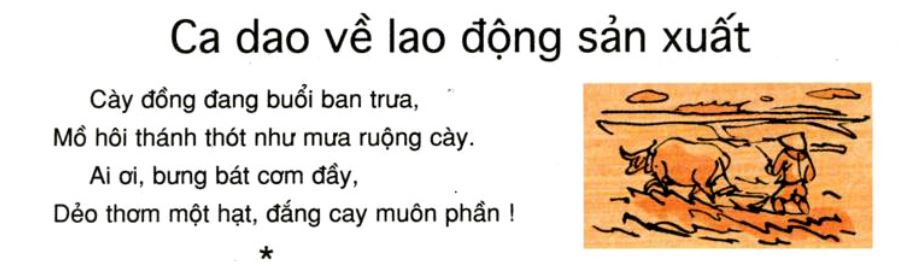 Bài ca dao về lao động sản xuất lớp 5