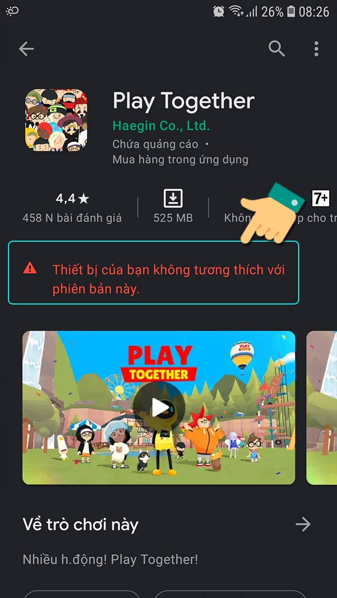 Cách tải Play Together trên điện thoại không tương thích