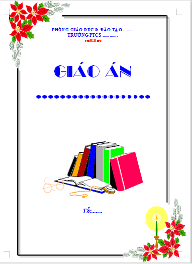 Khung bìa giáo án đơn giản