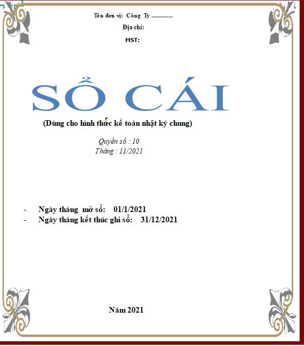 Tổng hợp mẫu bìa Sổ Kế Toán 