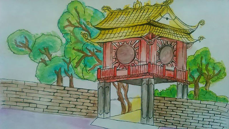 Vẽ tranh về hà nội đẹp nhất của học sinh