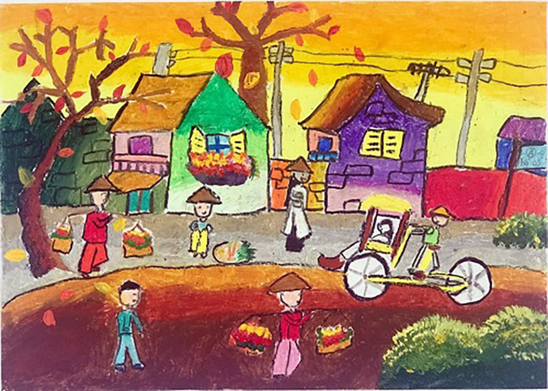 Vẽ tranh về phố cổ hà nội