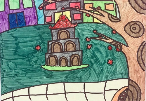  Vẽ tranh Hà Nội trong em đơn giản