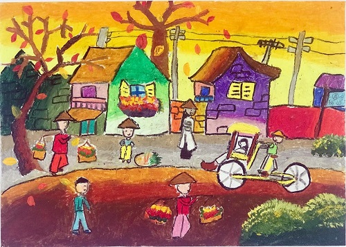  Vẽ tranh Hà Nội trong em đơn giản