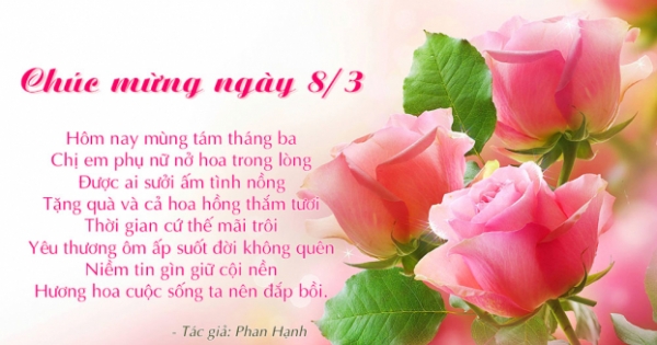 Thơ 8/3 tặng vợ, người yêu hay, dạt dào cảm xúc