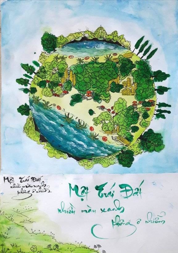 Mẫu tranh vẽ Vì một hành tinh xanh