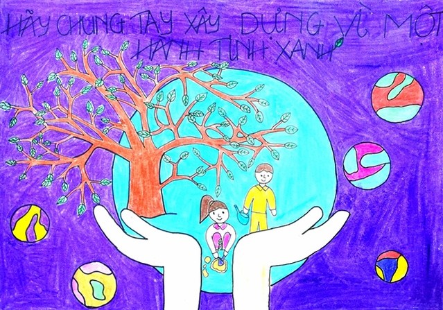 Mẫu tranh vẽ Vì một hành tinh xanh