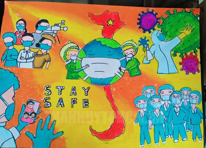 Bộ sưu tập vẽ tranh em yêu màu áo xanh 2022