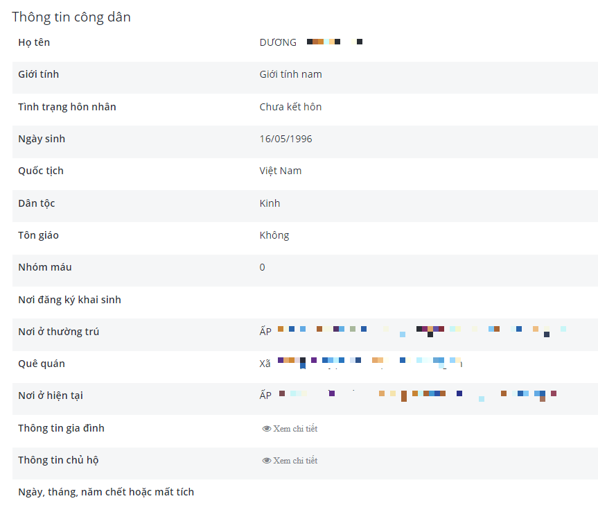 Cách tra cứu thông tin cá nhân trên cổng dịch vụ công