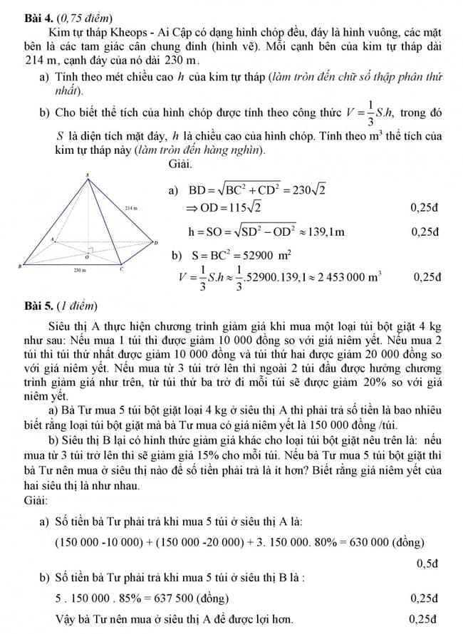 Đáp án đề thi vào 10 môn Toán 2018 TP HCM