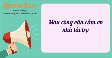 Mẫu công văn cảm ơn nhà tài trợ 2024 hay nhất