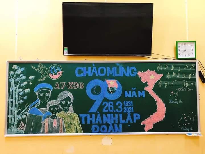 trang trí bảng lớp ngày 26/3