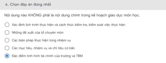 Đáp án 20 câu trắc nghiệm cuối khoá Module 4 môn tiếng Anh