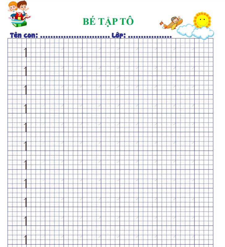 Vở tập viết số từ 1 đến 10