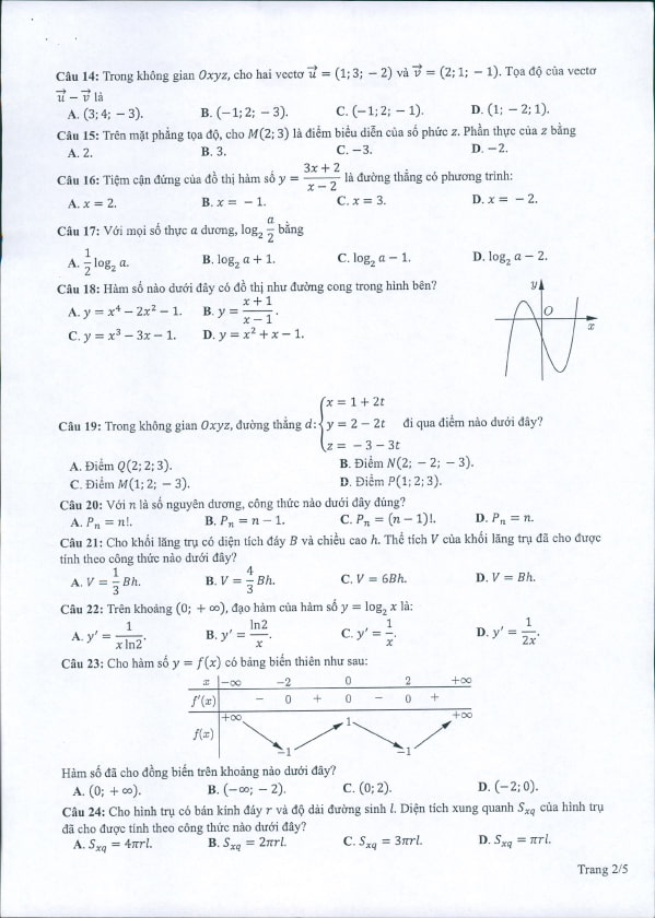 Đề minh họa 2022 môn Toán Bộ Giáo dục và đào tạo