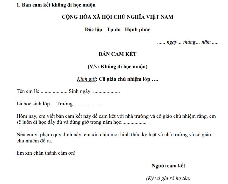 Đơn xin cam kết tài sản riêng