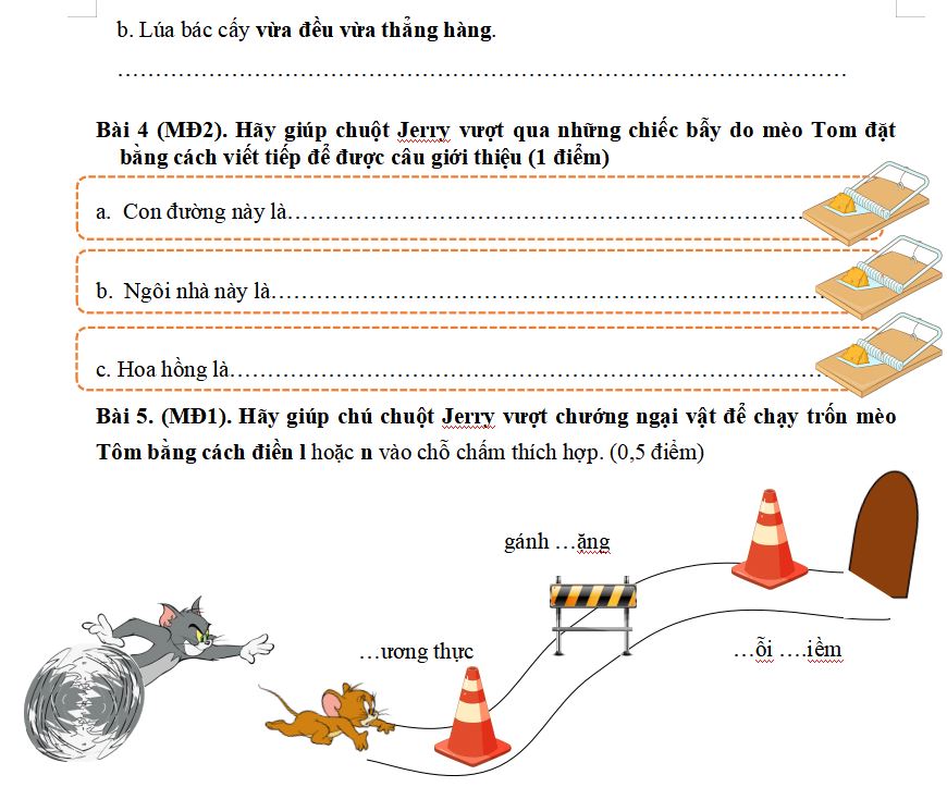 Đề kiểm tra lớp 2 học kì II bộ Kết nối tri thức môn Tiếng Việt