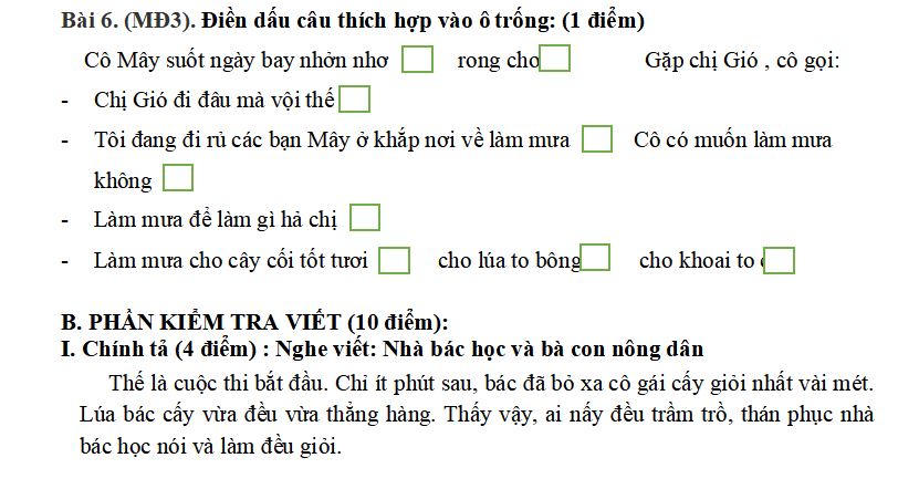 Đề kiểm tra lớp 2 Tiếng Việt học kì II bộ Kết nối tri thức