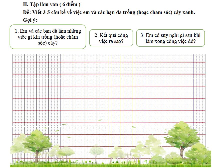 Đề kiểm tra lớp 2 học kì 2 bộ Kết nối tri thức