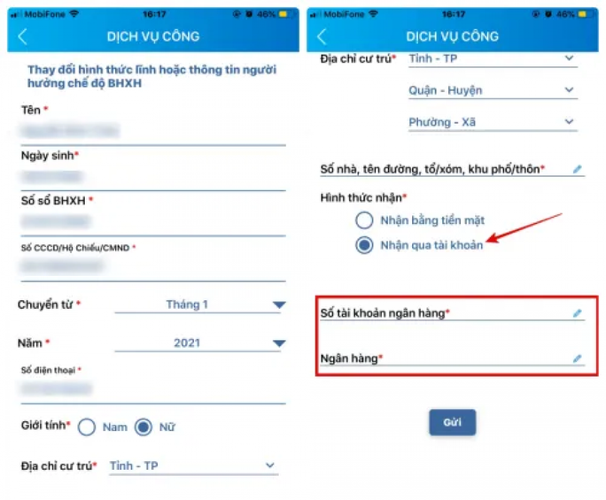 Cách đăng kí nhận lương hưu qua tài khoản ATM trên VssID