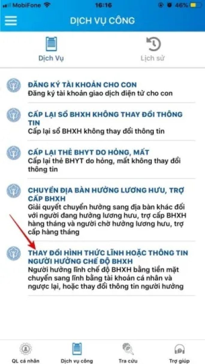 Cách đăng kí nhận lương hưu qua tài khoản ATM trên VssID