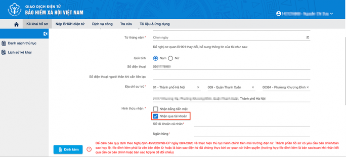  Cách đăng kí nhận lương hưu qua tài khoản ngân hàng trên cổng dịch vụ công