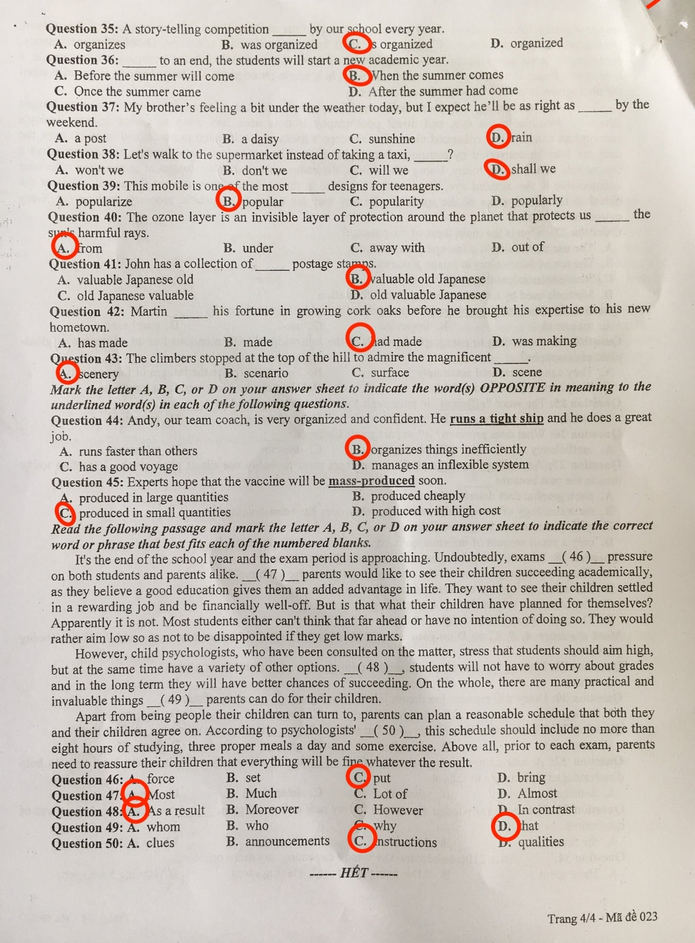 De thi thu tot nghiep THPT mon Anh 2022 - So GD Ha Noi