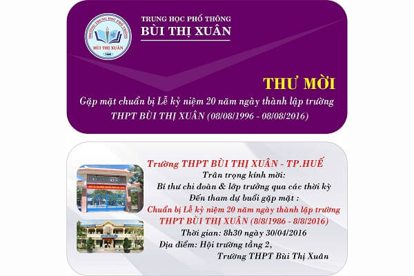 Mẫu thiệp mời họp lớp ấn tượng đẹp