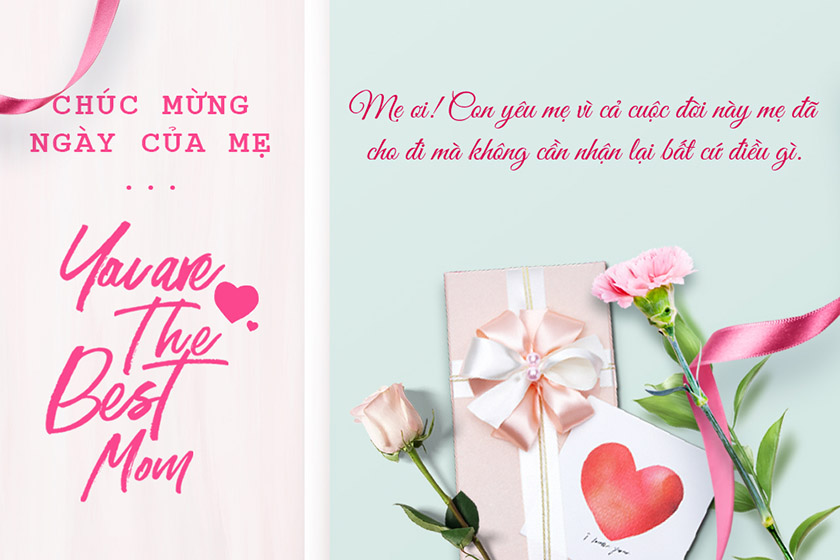 Mẫu thiệp mừng Ngày của mẹ
