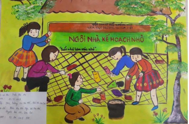 Tranh về tự hào truyền thống tiến bước lên Đoàn