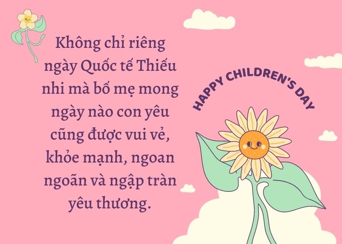 Mẫu lời chúc mừng ngày Quốc tế Thiếu nhi 1/6