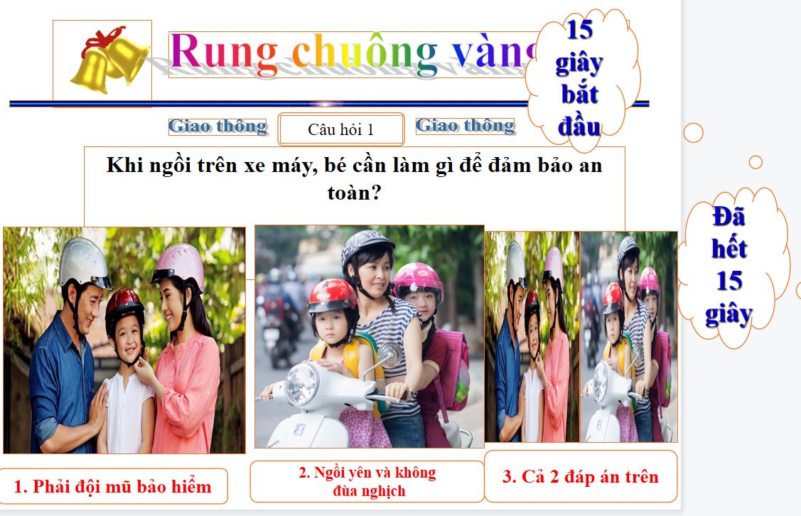 Mẫu slide PPT rung chuông vàng khối mầm non