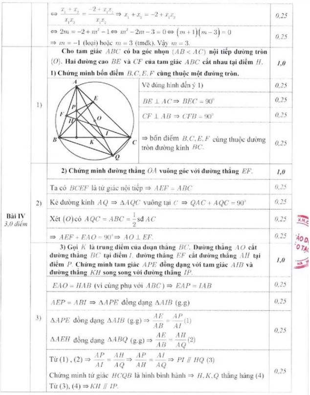 Đáp án đề thi tuyển sinh lớp 10 môn Toán 2019 SGD Hà Nội