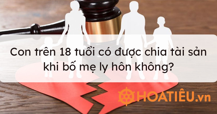 Con trên 18 tuổi có được chia tài sản khi bố mẹ ly hôn không?