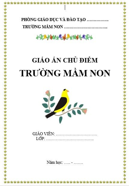 Mẫu bìa giáo án mầm non