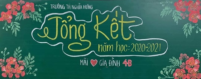 Mẫu vẽ bảng tổng kết năm học 2022