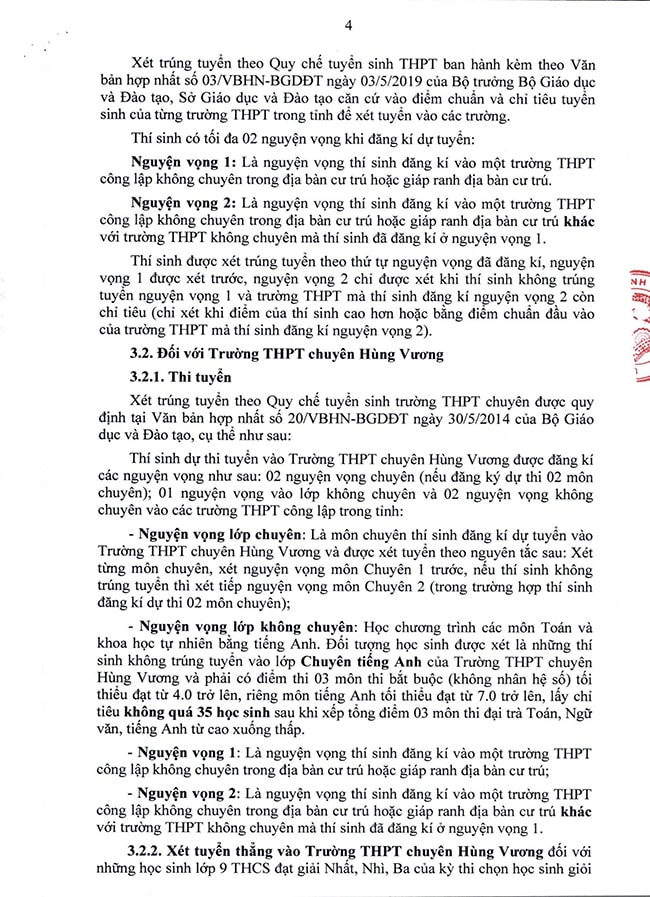 Thông tin tuyển sinh vào lớp 10 2022 Bình Dương