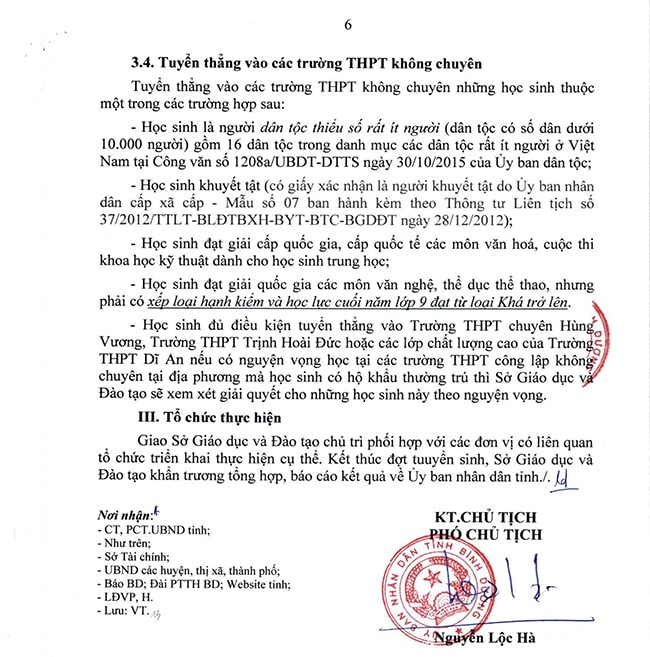 Thông tin tuyển sinh vào lớp 10 2022 Bình Dương