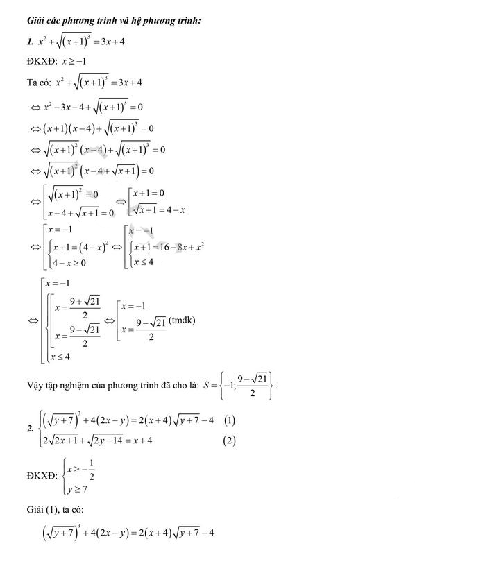 Đáp án Đề Toán thi vào lớp 10 chuyên Lê Hồng Phong 2022
