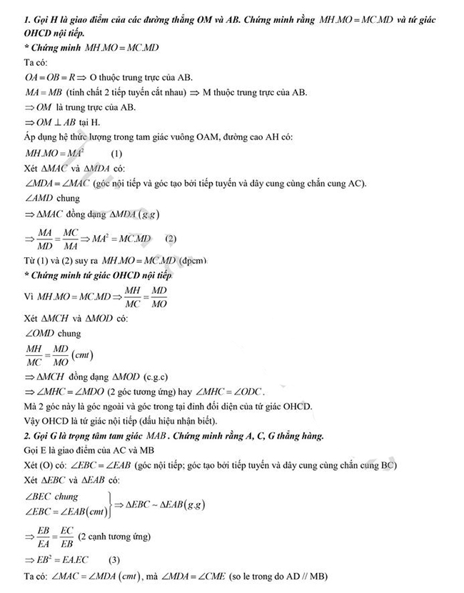 Đáp án Đề Toán thi vào lớp 10 chuyên Lê Hồng Phong 2022