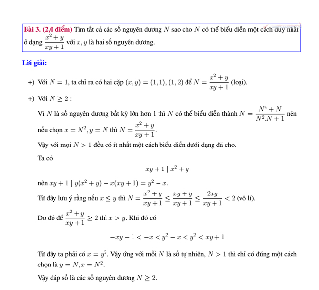 Đáp án đề thi chuyên Toán đại học Sư phạm 2021