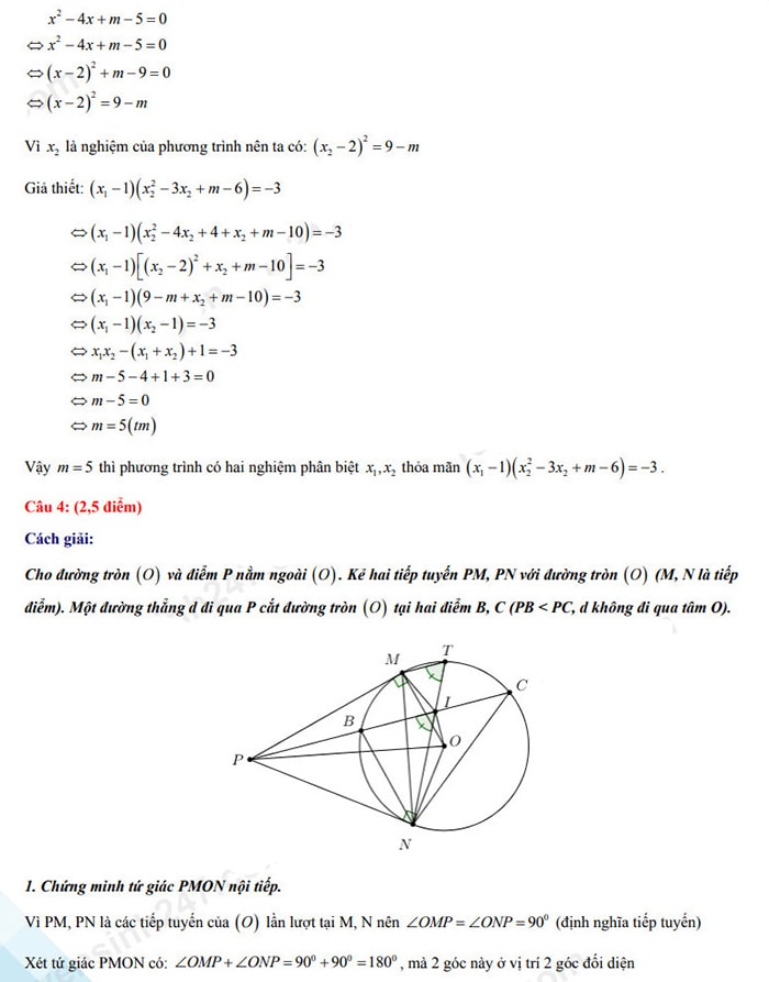 Đáp án đề thi tuyển sinh lớp 10 môn Toán 2022 Điện Biên