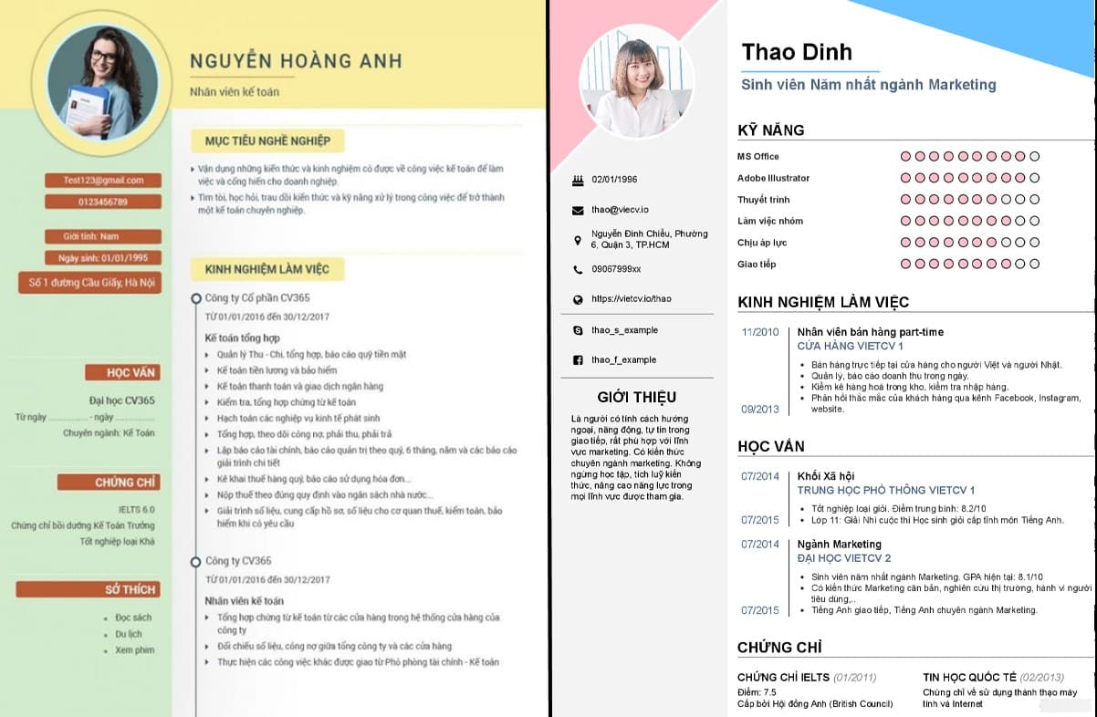 Mẫu CV xin việc căn bản